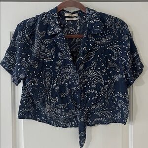 Pull&Bear Blue Paisley Blouse